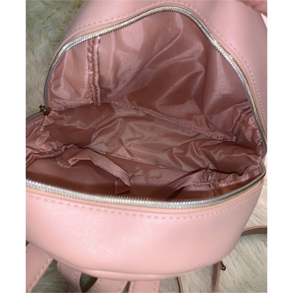 Baby Pink Vegan Leather Soft Mini Backpack Handbag - Picture 6 of 6